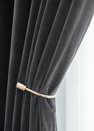 Rideau Occultant Velours Gris Orage Bureau