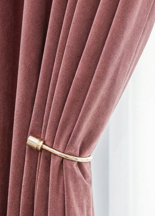 Rideau Occultant Velours Rose Boisé Chambre