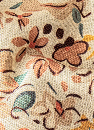 a close up view of a flowered fabric
