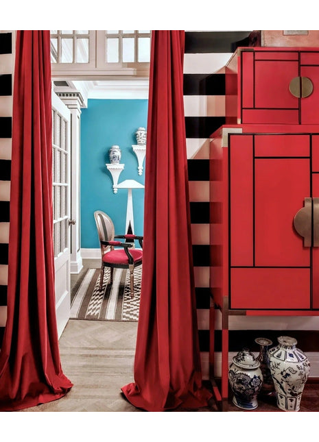 Rideau Rouge Elegant Deco