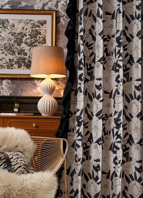 a chair and a lamp in a room