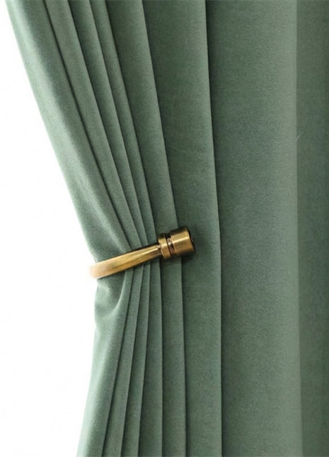Rideau Occultant Velours Vert Sauge Salon