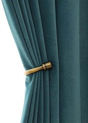 Rideau Occultant Velours Bleu Canard Bureau