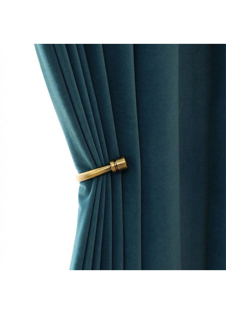 Rideau Occultant Velours Bleu Canard Chambre
