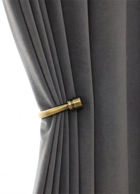 Rideau Occultant Velours Gris Perle Salon