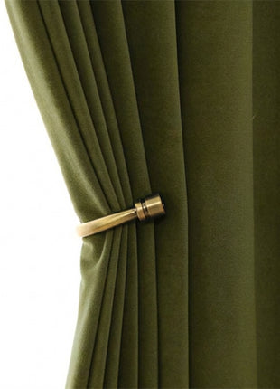 Rideau Occultant Velours Vert Olive Salon