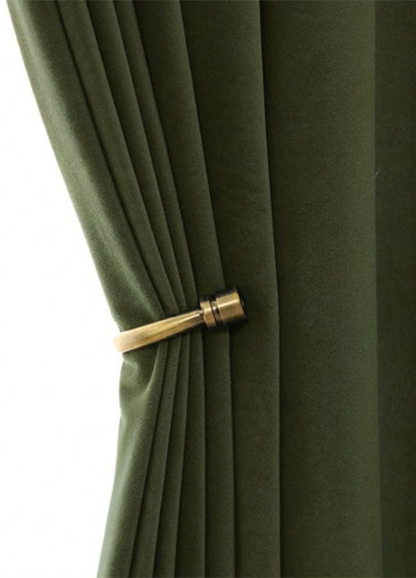 Rideau Occultant Velours Vert Kaki Salon