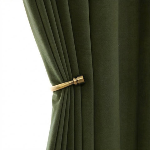 Rideau Occultant Velours Vert Kaki Salon