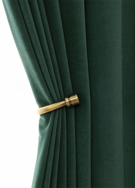 Rideau Occultant Velours Vert Émeraude Salon