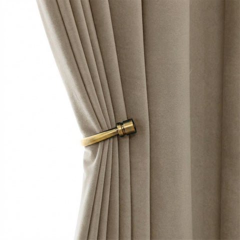 Rideau Occultant Velours Beige Sable Chambre