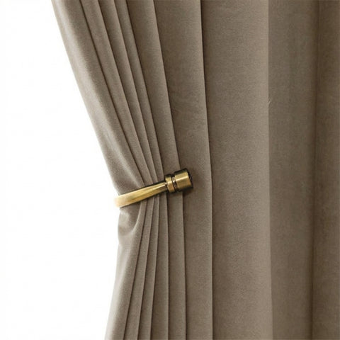 Rideau Occultant Velours Beige Naturel Salon