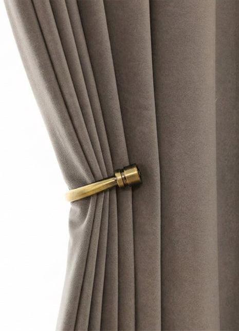 Rideau Occultant Velours Taupe Chambre