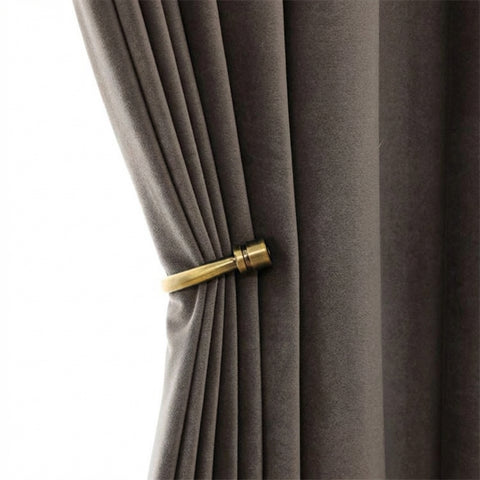 Rideau Occultant Velours Marron Glacé Bureau