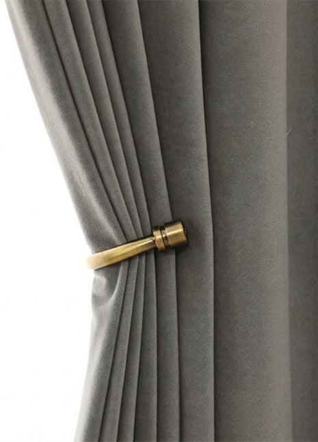 Rideau Occultant Velours Gris Acier Salon