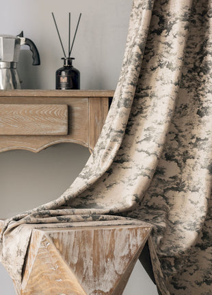 a wooden table with a wooden chair next to it