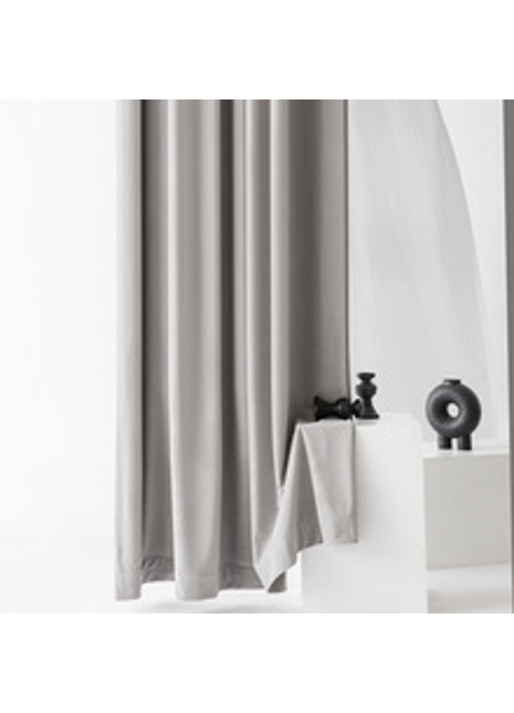 Rideau Occultant Velours Gris Perle Salon