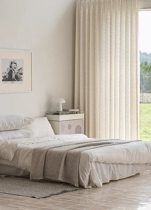Rideau jacquard chenille beige isolant