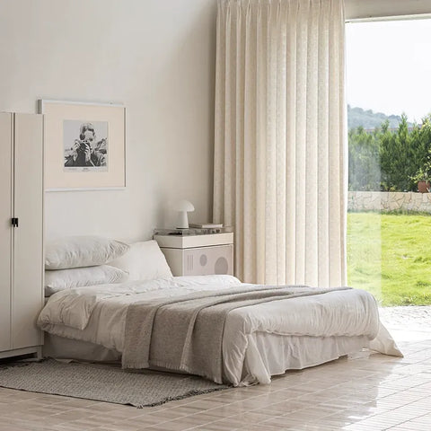 Rideau jacquard chenille beige isolant