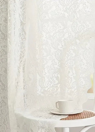 Voilage Blanc Motifs Elegant