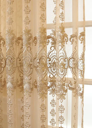 Voilage Broderie doré Salon