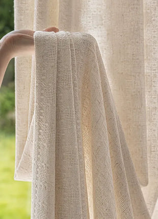 Rideau jacquard chenille beige isolant