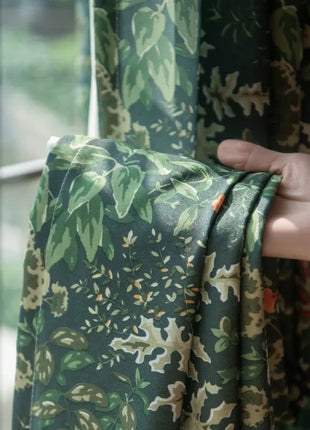 Rideau Motifs Feuilles Colorés