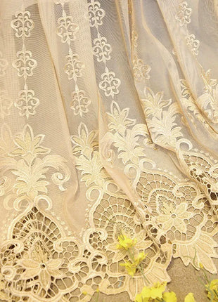 Voilage Broderie doré Salon