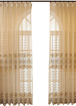 Voilage Broderie doré Salon
