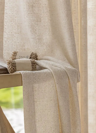 Rideau jacquard chenille beige isolant