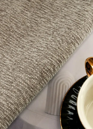 Rideau chenille épaisse quadrillage beige