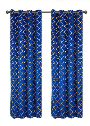 Rideau Bleu Motifs Moderne