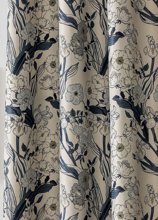 Rideau floral vintage avec volants en coton mélangé