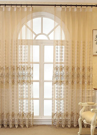 Voilage Broderie doré Salon