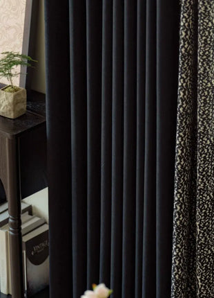 Rideau occultant chiné noir beige texturé