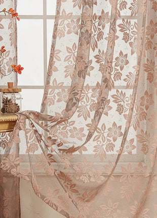 Voilage Rose Brodé