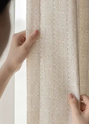 Rideau jacquard chenille beige isolant