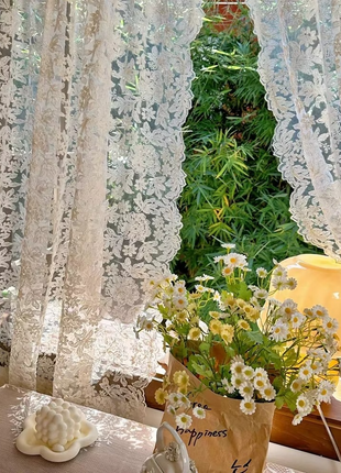 Voilage Vintage Blanc Motifs
