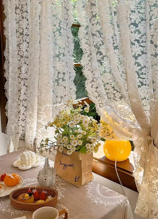 Voilage Vintage Blanc Motifs