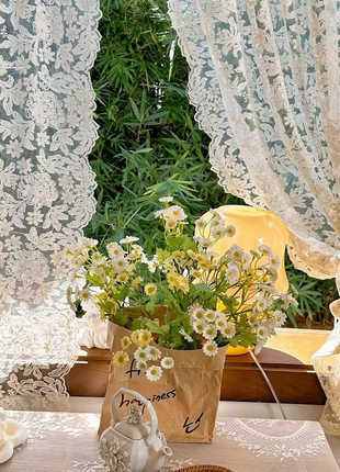 Voilage Vintage Blanc Motifs