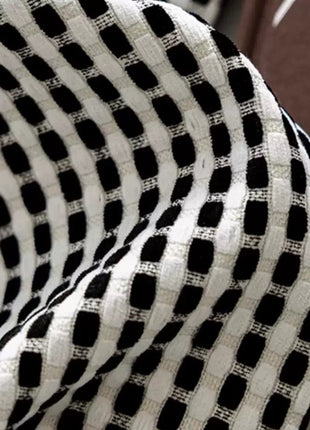 Rideau épais chenille écru blanc et noir