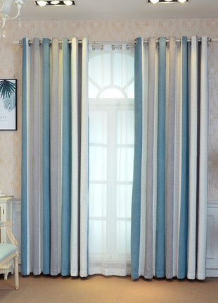Rideau Bleu Gris Blanc