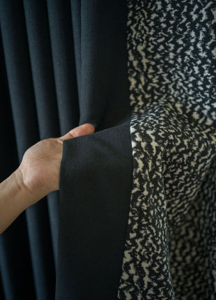 Rideau occultant chiné noir beige texturé