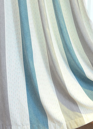 Rideau Bleu Gris Blanc