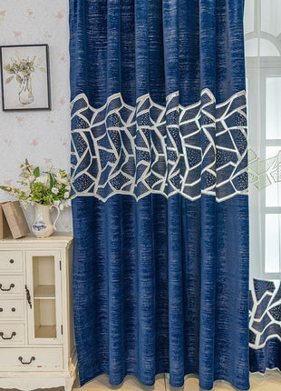 Double rideaux motif geometrique