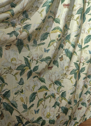 Rideau Beige Motif Fleurs
