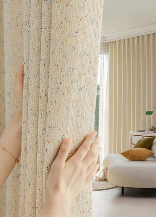 Rideau bouclette écru chiné cosy chambre