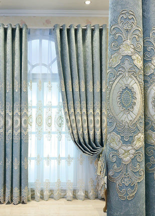 Rideau Royal Bleu Brodé