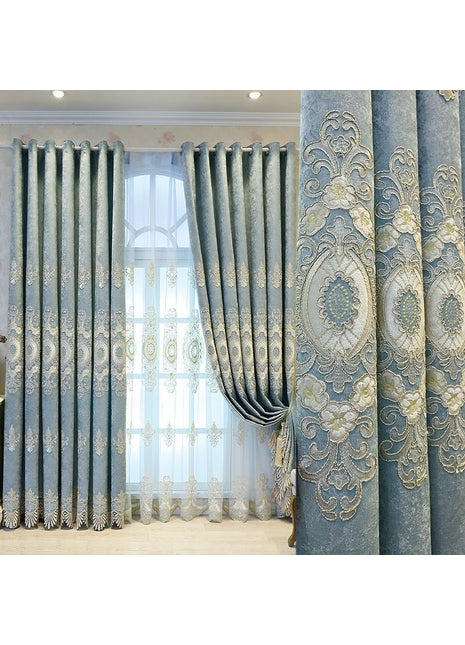 Rideau Royal Bleu Brodé