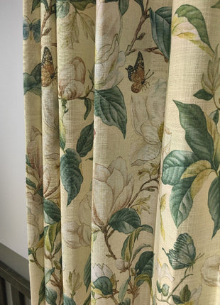 Rideau Beige Motif Fleurs