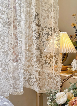 Voilage Vintage Blanc Motifs